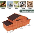 thumbnail image 2 of Aukfa 70" Large Chicken Coop Wooden 4 Nesting Boxes Chicken Cage for Outdoor, Backyard, Brown, 2 of 10