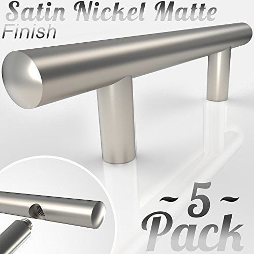 Electro Hardware Round Handle 2 Pack Nickel Plated 6 Center to Center Brass