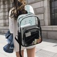 thumbnail image 6 of Ttyddzy Clear Backpack Heavy Duty PVC Transparent Backpack for College Workplace, Lightbluefloral, 6 of 8