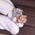 thumbnail image 2 of Rose Gold Floral Alloy Ring for Women Electroplated Elegant Flower Jewelry Gift for Her Party Glam Look Finish, 2 of 5