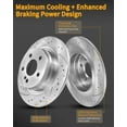 thumbnail image 4 of Aurogenix Rear Brake Pads and Rotors Kit for 2013-2020 Ford Fusion;2013-2016 Lincoln MKZ Brake Rotors + Carbon Fiber Ceramic Brake Pads Kit OE No. : 54194 & D1665-8893, 11.9in(301.8mm), 4 of 11