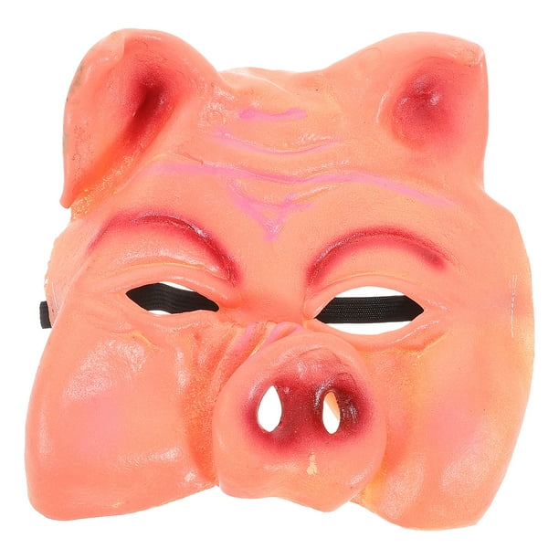 KAKOWELY Máscara de cerdo aterradora realista para fiesta de disfraces de Halloween, accesorios de cosplay, máscara de animal divertida para adultos, media máscara para fiesta de Halloween