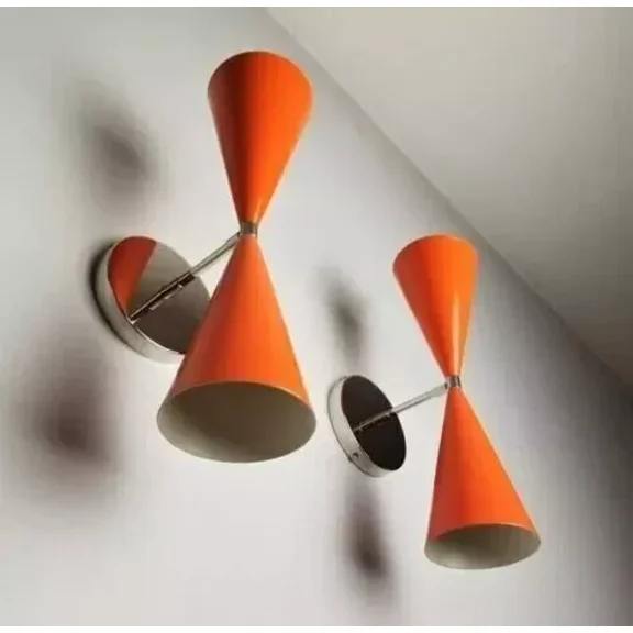 Wall Sconce Pair of Mid-Century Italian Style Diablo Modern Brass Light Fixture