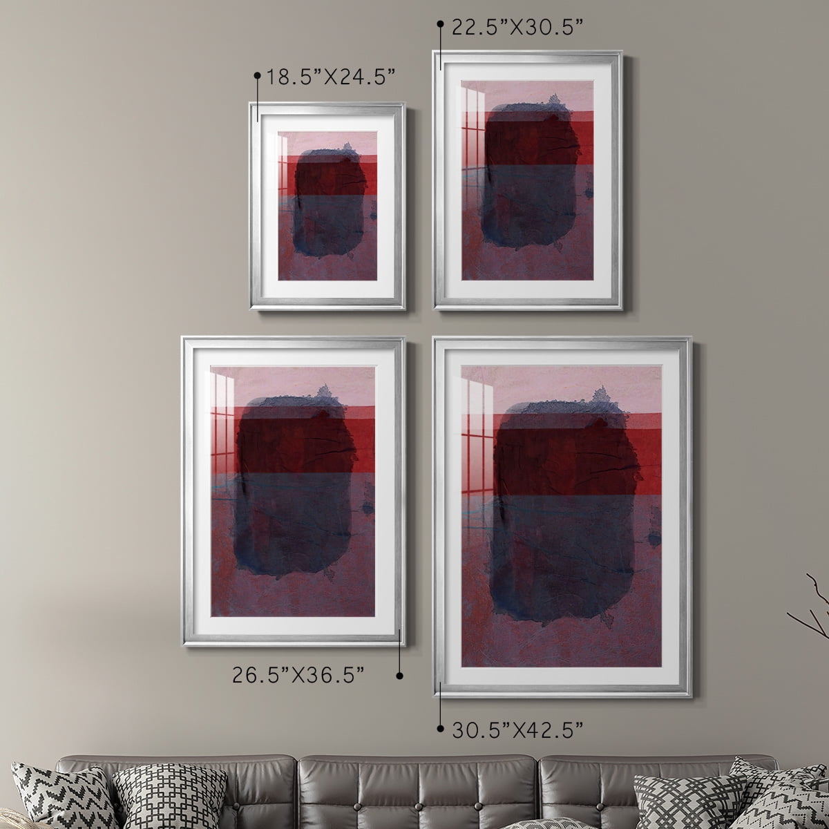 Wexford Home Remembering Rothko I Premium Framed Print, 26.5" x 36.5" - Ready to Hang, Silver (Set of 2)