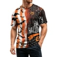 thumbnail image 4 of Halloween Shirts for Men Funny Pumpkin Ghost Print Graphic Halloween T Shirts Round Neck Short Sleeve Halloween Tee Tops, 4 of 5