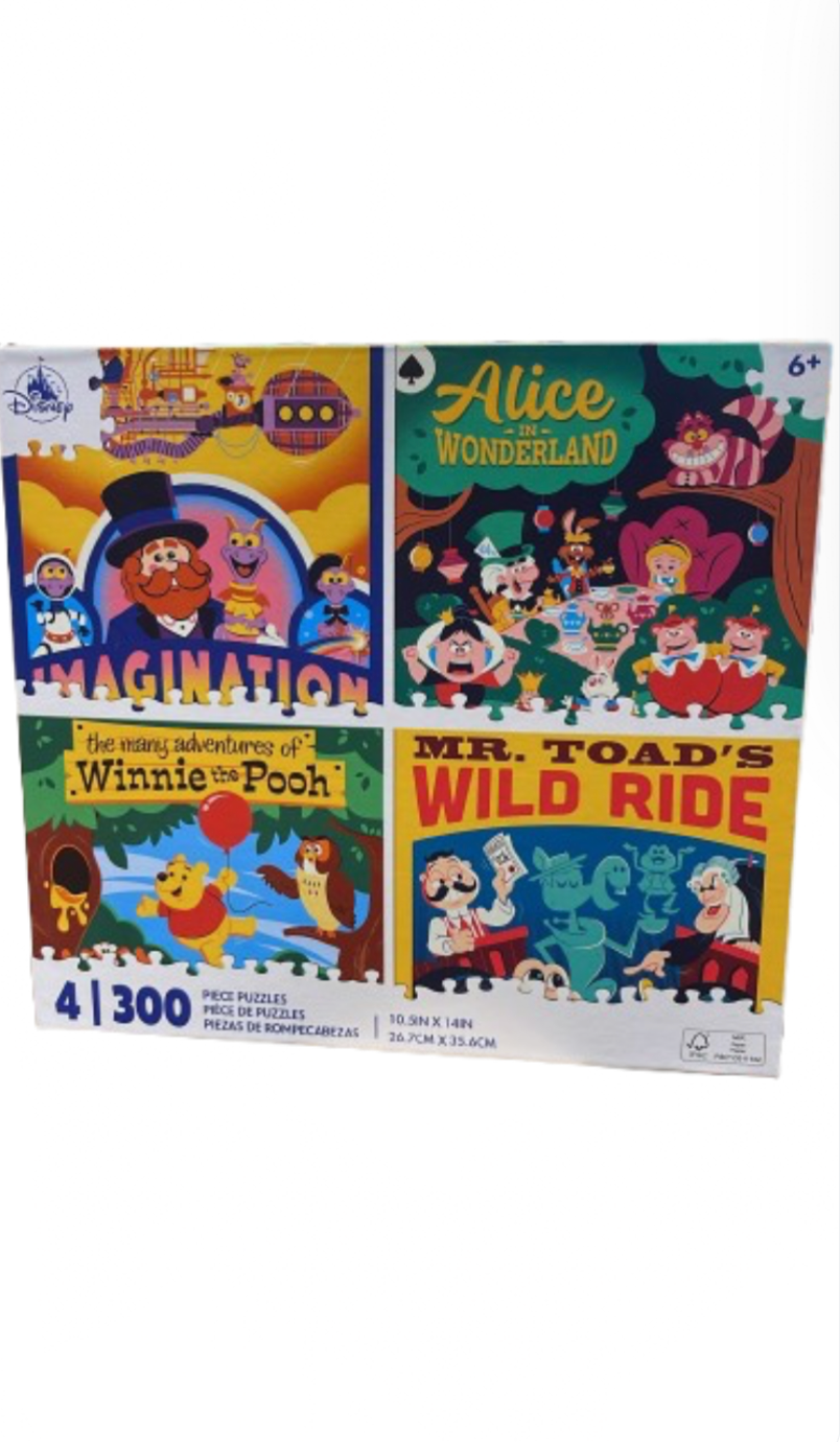 Disney Parks Attraction Puzzle Set of 4 x 300 pcs Jigsaw Puzzle