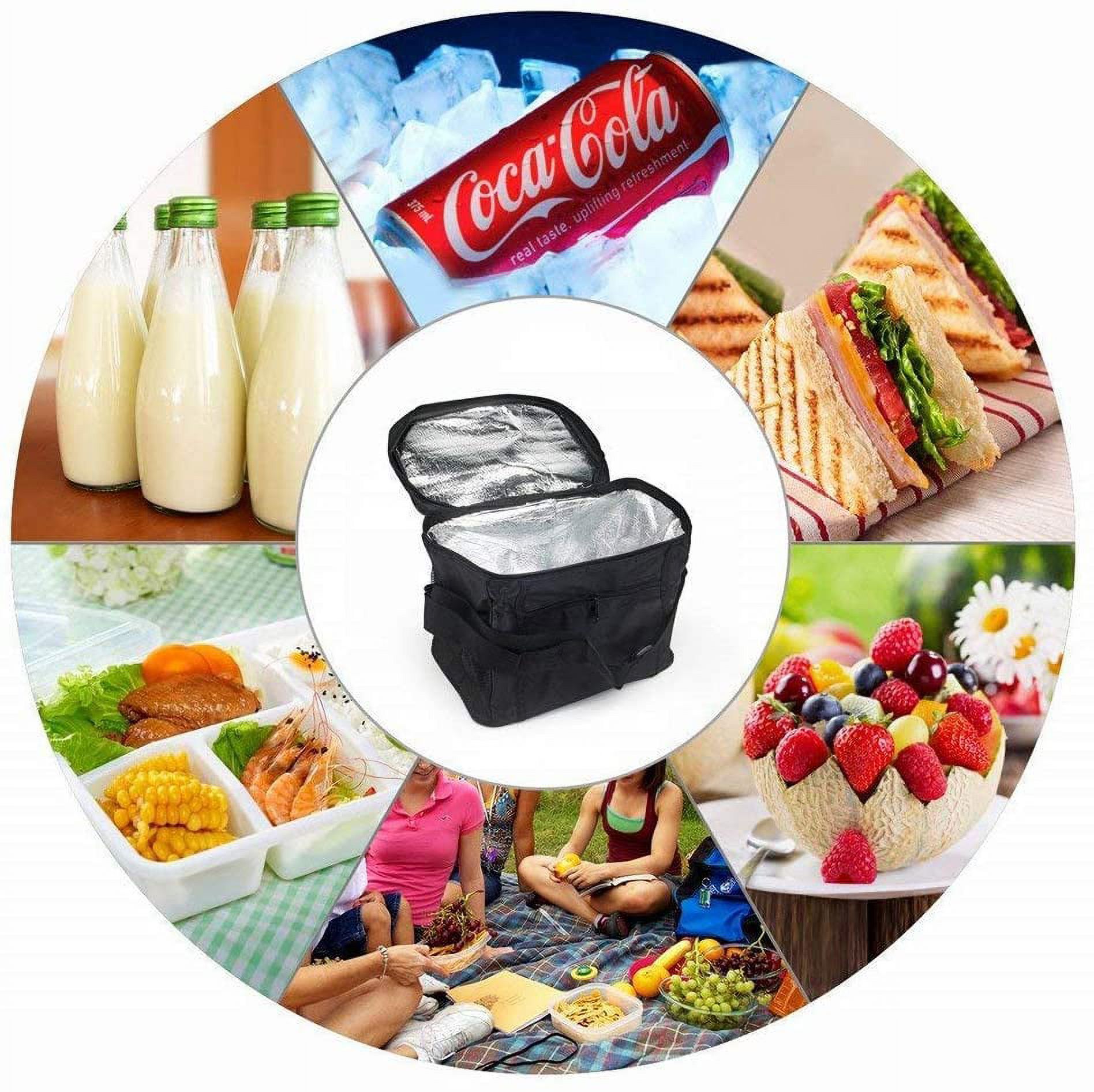 acdanc Foldable cooler bag, picnic bag, cooler bag, lunch bag, ice bag, ice bag, mini foldable cooler bag, mini cooler bags, small foldable thermal bag, insulated lunch bag, cooler for picnic - image 5 of 6