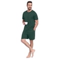 thumbnail image 5 of GIRUNS Men's Pajama Set Lightweight Sleepwear Short Sleeve and Shorts with Pockets Green 2XL, 5 of 7