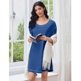 thumbnail image 4 of Ekouaer Cotton Nightgowns for Women Oversized Sleepshirt Tshirt Night Gown Short Sleeve Night Shirt Casual Soft Sleepwear, 4 of 6