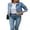 Light Blue, variant on Sunloudy Women's Solid Color Denim Jacket, Casual Oversized Long Sleeve Button Down Chest Pocket Jean Jacket