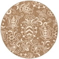 thumbnail image 2 of SAFAVIEH Beach House Robynne Botanical Indoor/Outdoor Area Rug, Brown/Beige, 6'7" x 6'7" Round, 2 of 14