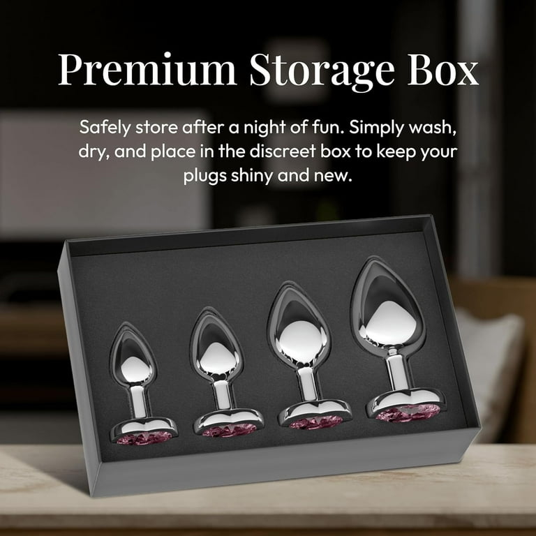 Session Butt Plugs, 4-Piece Training Set, Anal Plug Toys, Stainless Steel  Jewel Charm, Silver & Pink, Heart Shape - Walmart.com