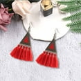 thumbnail image 2 of Maoww 2 Pieces Women Eardrop Tassel Triangular Decorative Fringed Ear Drop Piercing Earring Holiday Jewelry Decoration Red, 2 of 7