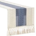thumbnail image 1 of Table for Home Decor with Tassels 72 Inches Long Farmhouse Rustic Table Runner Cream & Brown Macrame Burlap Fall Table Decoration for Living Room Bridal Shower (12x72 Inches), 1 of 5