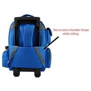 K-Cliffs Unisex Heavy Duty Large Rolling School Backpack with Wheels in Black