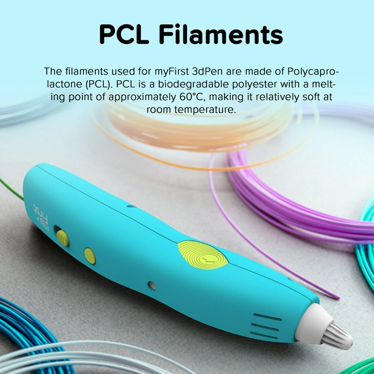 myFirst 3D Pen Make (Blue) Starter Kit-Wireless, Rechargeable, 6