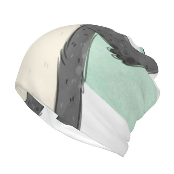 Yiaed Cute Raccoon Print Multifunction Beanie Hats for Women Men Slouchy Knit Beanie Hat Winter Hat Scarf Stretch Skull Cap