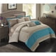 Chic Home Mornington Set Letto King Size 10 Pezzi - Piumone Reversibile Bohemien, Lenzuola Morbide, Dettagli Cuciti, Nero/Grigio