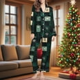 thumbnail image 2 of Lorytime Women Pjs Sets Christmas Snowflakes Long Sleeved Collared Tops Elastic Waist Pants Holiday Sleepwear, 2 of 7
