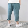 thumbnail image 2 of Otqutp Children Cute Pants Toddler Kids Baby Boy Girl Child Solid Color Linen Pleated Harem Pant Pyjamas Elastic Waist Trousers, 2 of 2
