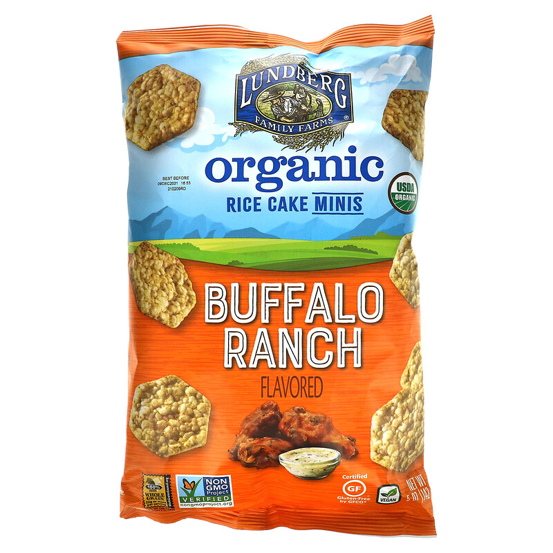Lundberg, Organic Rice Cake Minis, Buffalo Ranch, 5 oz Pack of 2