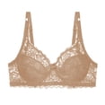 thumbnail image 3 of Womens Seamless Wireless Supportive Bra JIANLAI Wireless Bra Full Coverage Lace Tshirt Everyday Bra Beige, 3 of 4