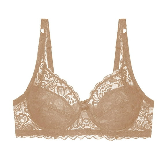 Audhol Lace Bralette Push Up Bra Beige 75C