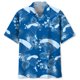 thumbnail image 3 of Camisa hawaiana con estampado de paracaidismo para hombre, camisas de flores tropicales con estampado 3D a la moda, blusa de manga corta con solapa y botones para verano, 3 of 5