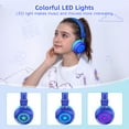 thumbnail image 3 of Link Dream Kids Bluetooth Headphones,V5.0 Wireless Over-Ear Headset with Mic, 3 Lighting Modes, 22-32H Playtime, Foldable, 3.5mm Audio Jack, for School/Students/PC/Phone/Tablet (Boys/Girls),Blue, 3 of 14