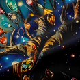 thumbnail image 5 of Homewish Watercolor Nature Tree Kitchen Curtains,Navy Stars Galaxy Black Out Curtains Pack of 2 (42x63 Each), 5 of 6