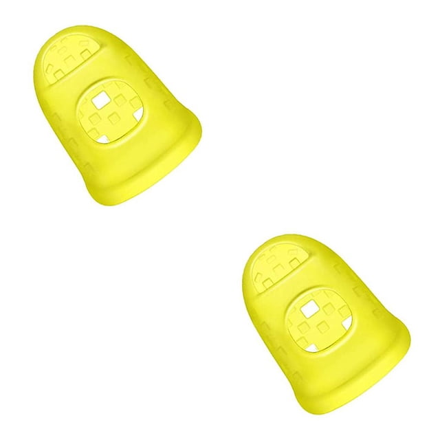 Tholdsy Silicona para guitarra yemas de los dedos protectores de dedos antideslizante ukelele Fingerstall multicolor ahuecado instrumentos musicales Amarillo L 2piezas