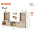 thumbnail image 2 of WAMPAT Farmhouse Entertainment Center with Bookshelf for TVs up to 65",Mid Century Modern TV Stand with 73"H Tall 5-Tier Bookcase with Open Storage and Barn Doors for Living Room,Light Oak, 2 of 7