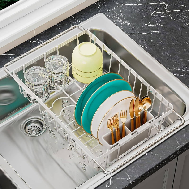 Sabatier Expandable Stainless Steel Dish Rack with Rust-Resistant