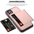 thumbnail image 2 of iPhone 11 Pro Max Case with Card Holder Heavy Duty Protective Dual Layer Shockproof Hidden Card Slot Slim Wallet Case for iPhone 11 Pro Max for Men&Women(Rose Gold), 2 of 14
