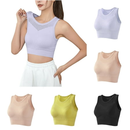 Fesfesfes Sports Bras for Women Sports Bra Vest Push-Up Yoga Vest Fitness Bras Sports Bra With Removable Chest Pad