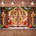 thumbnail image 3 of Gingerbread Man Theme Christmas Banner Snowflake Pattern Holiday Backdrop Red Green Color Festive Lights Winter Background for Christmas Celebration Home Party Indoor Decoration, 3 of 9