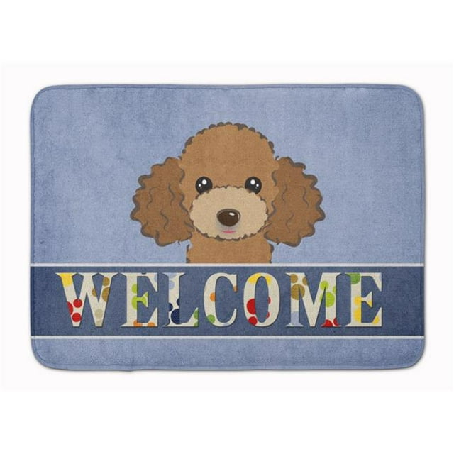 Carolines Treasures BB1442RUG Chocolate & Brown Poodle Welcome Machine Washable Memory Foam Mat
