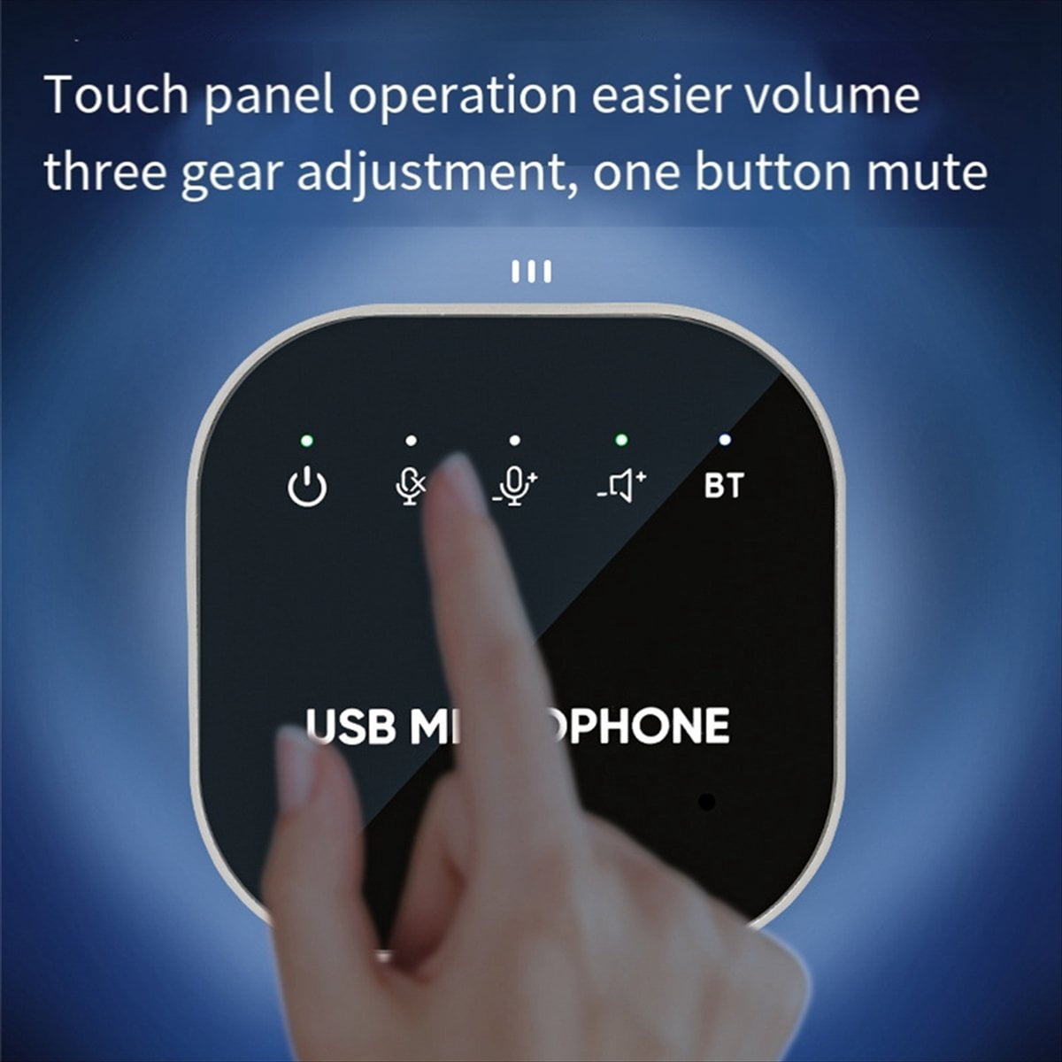 Desktop USB Conference Speakerphone BT Microphone 360° Omnidirectional Condenser Computer Mic with Speaker