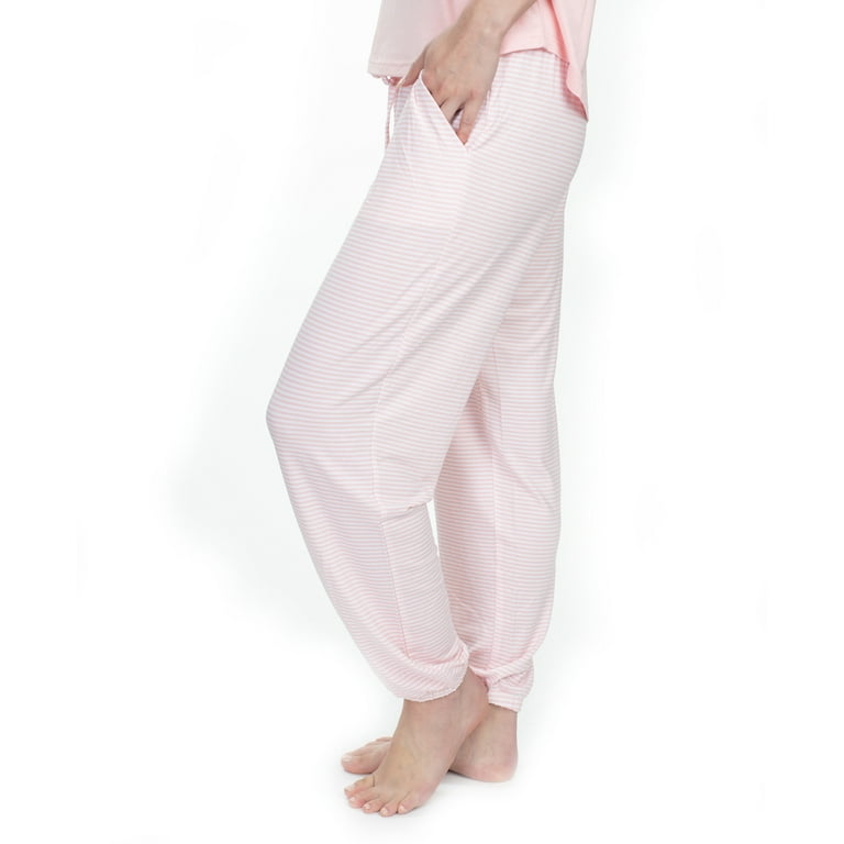 Cool Girl Women s Keep it Basic Cooling Moisture Wickin Pajama Jogger Sleep Pant Pant Stripe Small Walmart