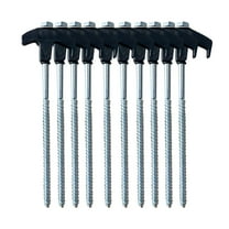 10Pcs Heavy Duty Screw-In Tent Stakes, Carbon Steel Ice Shanty Anchors with Cloth Bag for Outdoor Camping, Patio, Garden Canopies