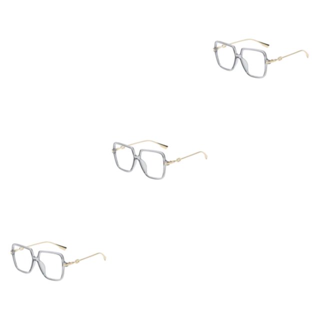 Jumpingount Manténgase concentrado y elegante con estas modernas gafas para computadora, gafas antiluz azul, montura gris dorada Type1 NO1