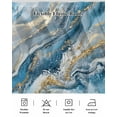 thumbnail image 7 of Abstract Ocean Waves Bed Skirt King Size 18" Drop Gradient Blue Gold Sea Art Ruffled Wrap Around Bed Skirts Adjustable Elastic Bedskirt Dust Ruffle for King Size Bed, 7 of 7
