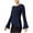 Blue - navyblazer, variant on bar III Womens Mixed Media Knit Blouse, Blue, X-Small