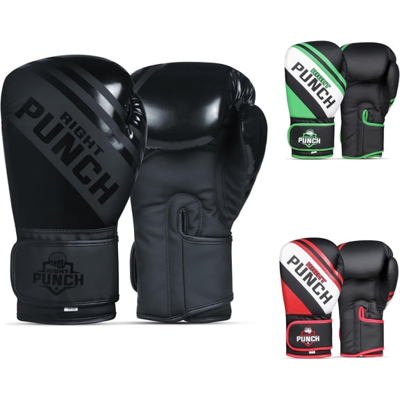Right Punch Premium Leather Boxing Gloves – Professional Training & Sparring Gear for Men, Women, and Kids