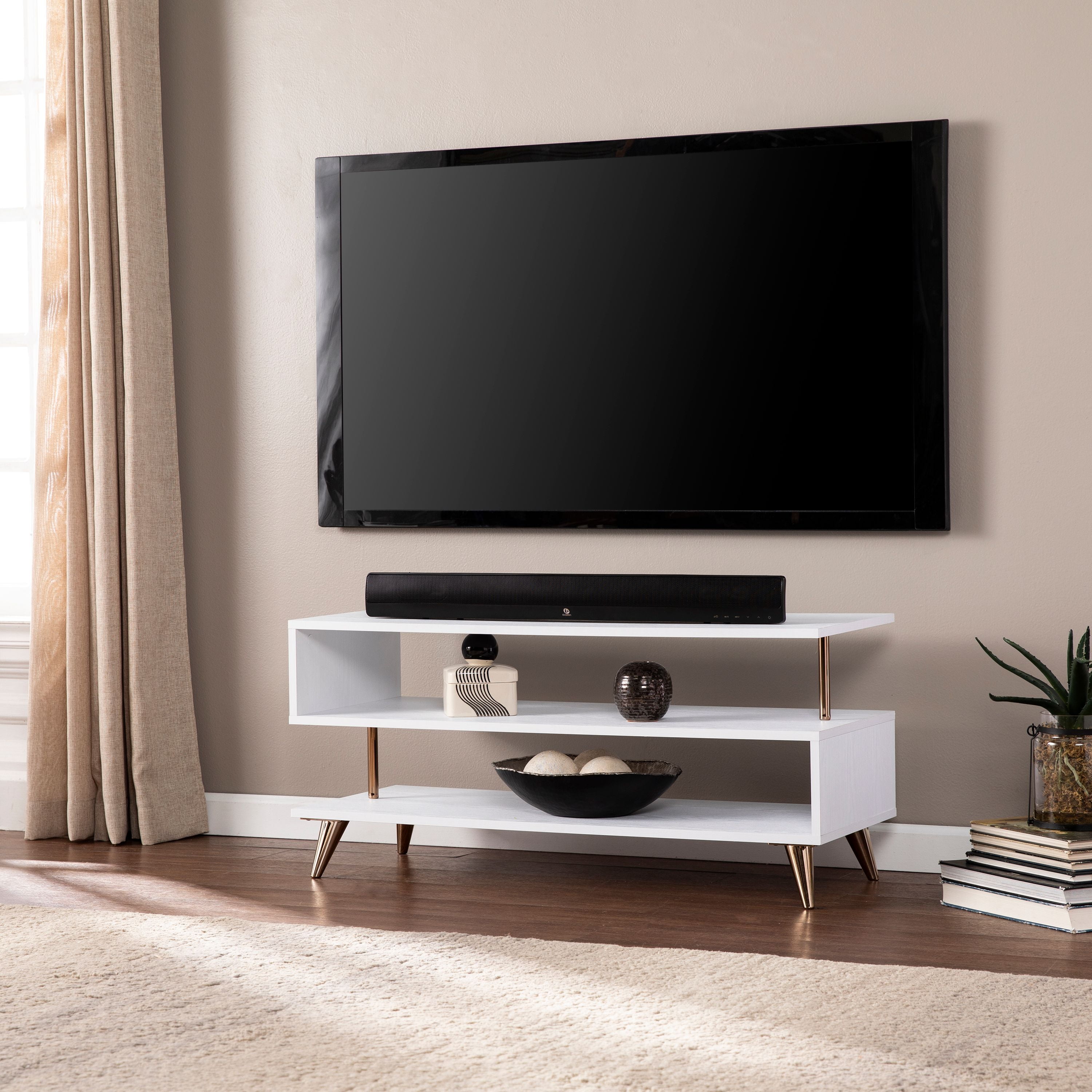 Sais Low Profile Tv Stand Bright White