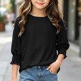 thumbnail image 2 of xaweyi Girls And Boys Long Sleeved Cotton T Shirt Trendy Loose Fit Suitable Base Layer All Year Round,Sizes 5-6 Years, 2 of 4