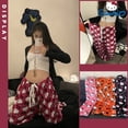 thumbnail image 2 of New Sanrio Hello Kitty Anime Cartoon Pajamas Pants Halloween Flannel Fashion Trouserswomen Kawaii Woolen Casual Home Pants, 2 of 4