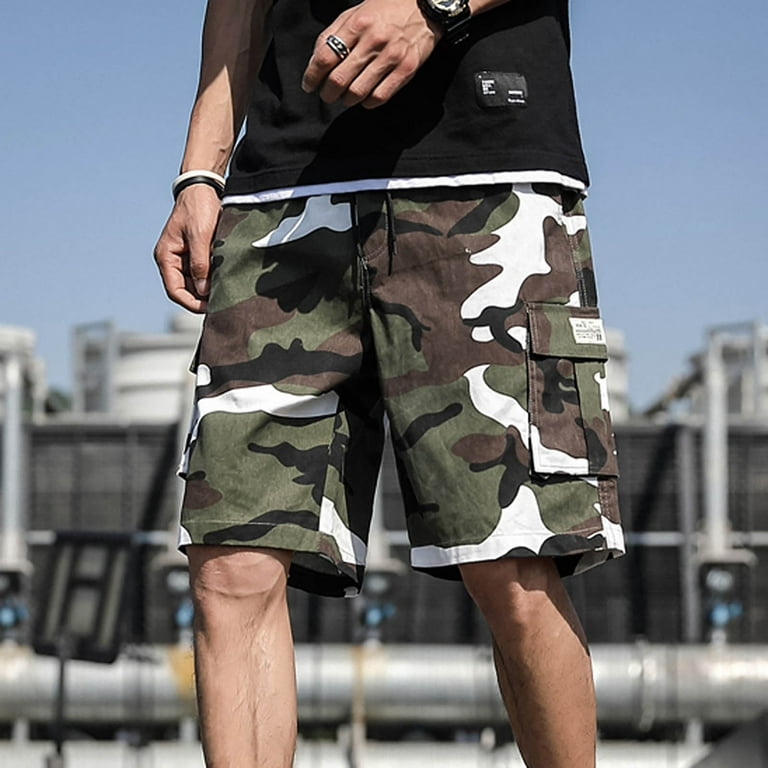 Men's Camo Shorts Summer Outdoors Casual Camouflage Overalls Plus Size Big  and Tall Sport Shorts Pants