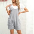 thumbnail image 5 of Baqcunre Womens Sleeveless Loose Spaghetti Strap Shorts Jumpsuit with Pockets,Color Grey,Size S-XXL, 5 of 8