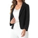 thumbnail image 4 of Blazer de Negocios INSPIRE CHIC para Mujeres, Chaquetas de Traje Casual Elegante de Oficina, Abierto Frontal, Talla XL, Negro, 4 of 6